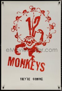 1z1096 12 MONKEYS teaser 1sh 1995 Bruce Willis, Brad Pitt, Stowe, Terry Gilliam directed sci-fi!