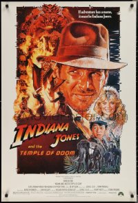 1z0215 INDIANA JONES & THE TEMPLE OF DOOM 27x40 German commercial poster 1994 Ford, Struzan art!