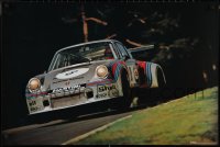 1z0234 TURBO-PORSCHE 24x36 commercial poster 1974 great image of airborne racing car on track!