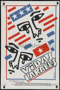 1z0348 VIDAS PARALELAS Cuban 1993 Pastor Vega, great red, white and blue silkscreen art by Morante!