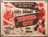 1z0914 VIRGINIA CITY 1/2sh R1956 Errol Flynn, Hopkins, top billed Randolph Scott & Humphrey Bogart!