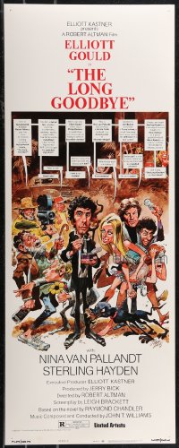 1z1010 LONG GOODBYE style C insert 1973 Elliott Gould as Philip Marlowe, great Jack Davis artwork!