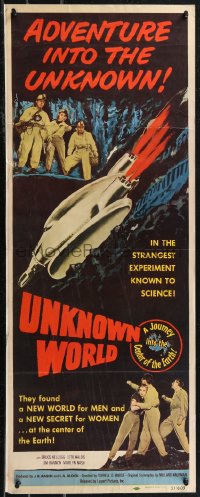 1z1087 UNKNOWN WORLD insert 1951 When Worlds Collide ripoff, a journey to the center of the Earth!