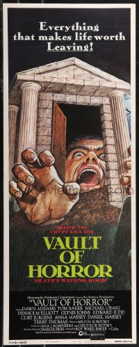 1z1090 VAULT OF HORROR insert 1973 Tales from Crypt sequel, cool art of death's waiting room!