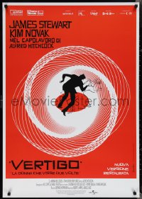 1z0552 VERTIGO Italian 1sh R2019 Alfred Hitchcock classic, cool artwork by Saul Bass!