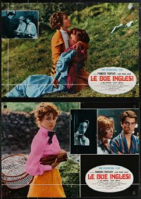 1z0562 TWO ENGLISH GIRLS group of 8 Italian 18x26 pbustas 1972 Francois Truffaut directed, Leaud!