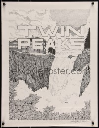 1z0194 TWIN PEAKS signed 4 17x22 art prints 1992 Double R Diner, Big Ed Hurley's Gas Station & more!