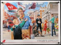 1z0297 VIRGIN ATLANTIC 19x25 special poster 1990s art by Paul Simmons!