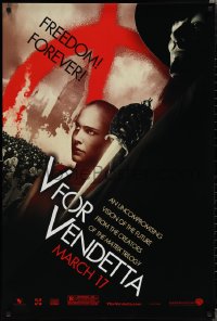 1z1475 V FOR VENDETTA teaser 1sh 2005 Wachowskis, Natalie Portman, Hugo Weaving, city in flames!