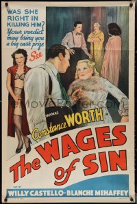 1z1478 WAGES OF SIN 1sh 1938 girls who are broke and desperate led to ruin by unscrupulous men!