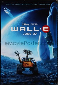 1z1481 WALL-E advance DS 1sh 2008 Walt Disney, Pixar, WALL-E & EVE with spaceship!