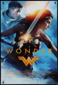 1z1494 WONDER WOMAN advance DS 1sh 2017 sexiest Gal Gadot in title role/Diana Prince, Chris Pine