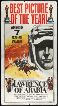 2a0565 LAWRENCE OF ARABIA linen style B 3sh 1963 David Lean classic nominated for 10 Academy Awards!