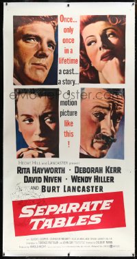 2a0569 SEPARATE TABLES linen 3sh 1958 Burt Lancaster, Rita Hayworth, David Niven, Deborah Kerr!