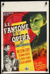 2a0309 PHANTOM OF THE OPERA Belgian 1945 masked Claude Rains over top cast and audience, very rare!