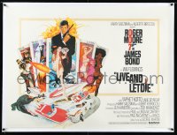 2a0676 LIVE & LET DIE linen British quad 1973 McGinnis art of Moore as James Bond & sexy tarot cards!