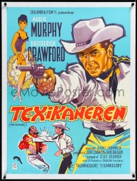 2a0606 TEXICAN linen Danish 1966 great different art of cowboy Audie Murphy & sexy girl, rare!