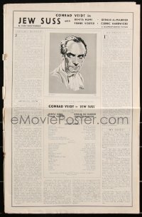 2a0440 JEW SUSS English pressbook 1934 Jewish Conrad Veidt in ghetto, remade by Nazis, ultra rare!