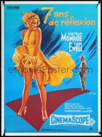 2a0719 SEVEN YEAR ITCH linen French 23x31 R1980s best Grinsson art of Marilyn Monroe's skirt blowing!