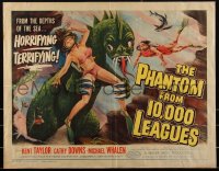 2a0356 PHANTOM FROM 10,000 LEAGUES 1/2sh 1956 classic Kallis art of monster & sexy scuba diver!