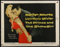 2a0377 PRINCE & THE SHOWGIRL 1/2sh 1957 Laurence Olivier nuzzles sexy Marilyn Monroe's shoulder!