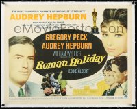 2a0811 ROMAN HOLIDAY linen 1/2sh R1962 Audrey Hepburn & Gregory Peck, directed by William Wyler!