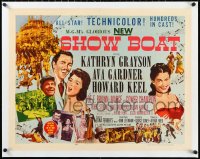 2a0813 SHOW BOAT linen style A 1/2sh 1951 Kathryn Grayson, sexy Ava Gardner, Howard Keel, very rare!