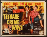 2a0379 TEEN-AGE CRIME WAVE 1/2sh 1955 kids turned killers are cool on a hot car, smoking bad girl!