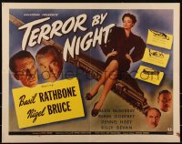 2a0359 TERROR BY NIGHT 1/2sh 1946 Basil Rathbone is Sherlock Holmes & Nigel Bruce as Watson, rare!