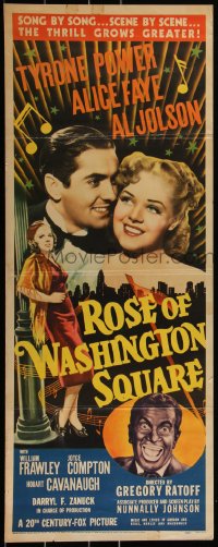 2a0349 ROSE OF WASHINGTON SQUARE insert 1939 Tyrone Power, Alice Faye, Al Jolson in blackface, rare!