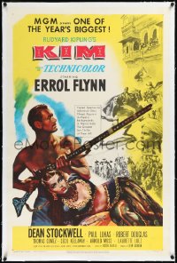 2a0949 KIM linen 1sh 1950 Errol Flynn & Dean Stockwell in mystic India, from Rudyard Kipling story!