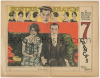 2a0509 SEVEN CHANCES LC 1925 Stoneface Buster Keaton & Ruth Dwyer holding hands on couch, rare!