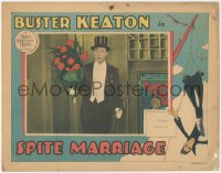 2a0510 SPITE MARRIAGE LC 1929 Buster Keaton in tux waiting for the star, Eaton border art, rare!