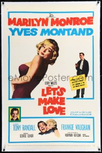 2a0960 LET'S MAKE LOVE linen 1sh 1960 great images of super sexy Marilyn Monroe & Yves Montand!