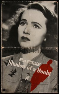 2a0406 SHADOW OF A DOUBT pressbook 1943 Teresa Wright, Joseph Cotten, Alfred Hitchcock, very rare!