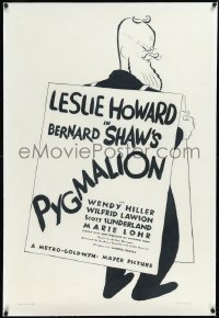 2a1015 PYGMALION linen 1sh 1938 great Al Hirscfeld art of George Bernard Shaw wearing sandwich sign!