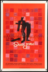 2a1032 SAINT JOAN linen 1sh 1957 Joan of Arc, directed by Otto Preminger, wonderful Saul Bass art!