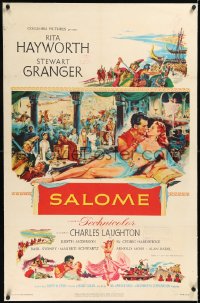 2a1033 SALOME linen style B 1sh 1953 art of sexy Biblical Rita Hayworth romanced by Stewart Granger!