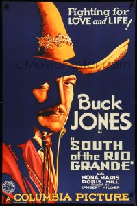 2a0301 SOUTH OF THE RIO GRANDE S2 poster 2000 best close-up art of western cowboy Buck Jones!