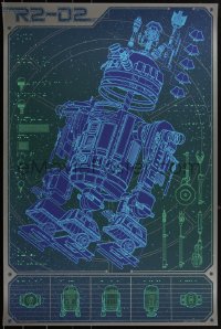 2a0161 R2-D2 #216/400 24x36 art print 2010 Mondo, Tong, A Linch Pin Droid, unsigned edition!