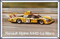 2a0749 RENAULT ALPINE A442 linen 25x39 French special poster 1970s the Le Mans race car, very rare!