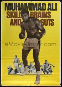 2a0540 SKILL BRAINS & GUTS 42x60 special poster 1975 giant image of boxer Muhammad Ali, ultra rare!