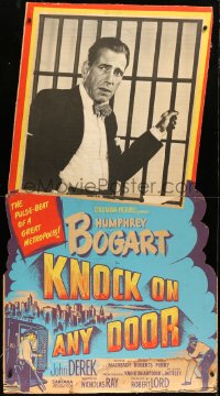 2a0430 KNOCK ON ANY DOOR 33x59 standee 1949 Humphrey Bogart by prison bars, Nicholas Ray, very rare!