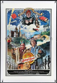 2a1059 STRANGE BREW linen int'l 1sh 1983 Solie art of hosers Rick Moranis & Dave Thomas with beer!