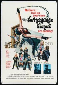 2a1062 SWITCHBLADE SISTERS linen 1sh 1975 classic wildest girl gang art, mothers lock up your sons!