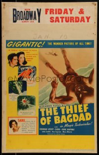 2a0418 THIEF OF BAGDAD WC 1940 Conrad Veidt, June Duprez, Ingram, Sabu, different Genie art, rare!