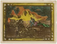 2b0708 GONE WITH THE WIND color-glos 11x14 still 1939 art of Gable & Leigh fleeing burning Atlanta!