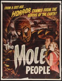 2b0576 MOLE PEOPLE INCOMPLETE 3sh 1956 Smith art of the horror crawling from depths of the Earth!