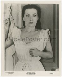 2b1727 DIABOLIQUE 8.25x10 still 1955 super c/u of scared Vera Clouzot, directed by her husband!