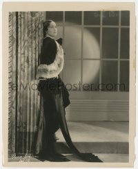 2b1761 GLORIA SWANSON 8x10 key book still 1920s full-length modeling velvet & fur gown by window!